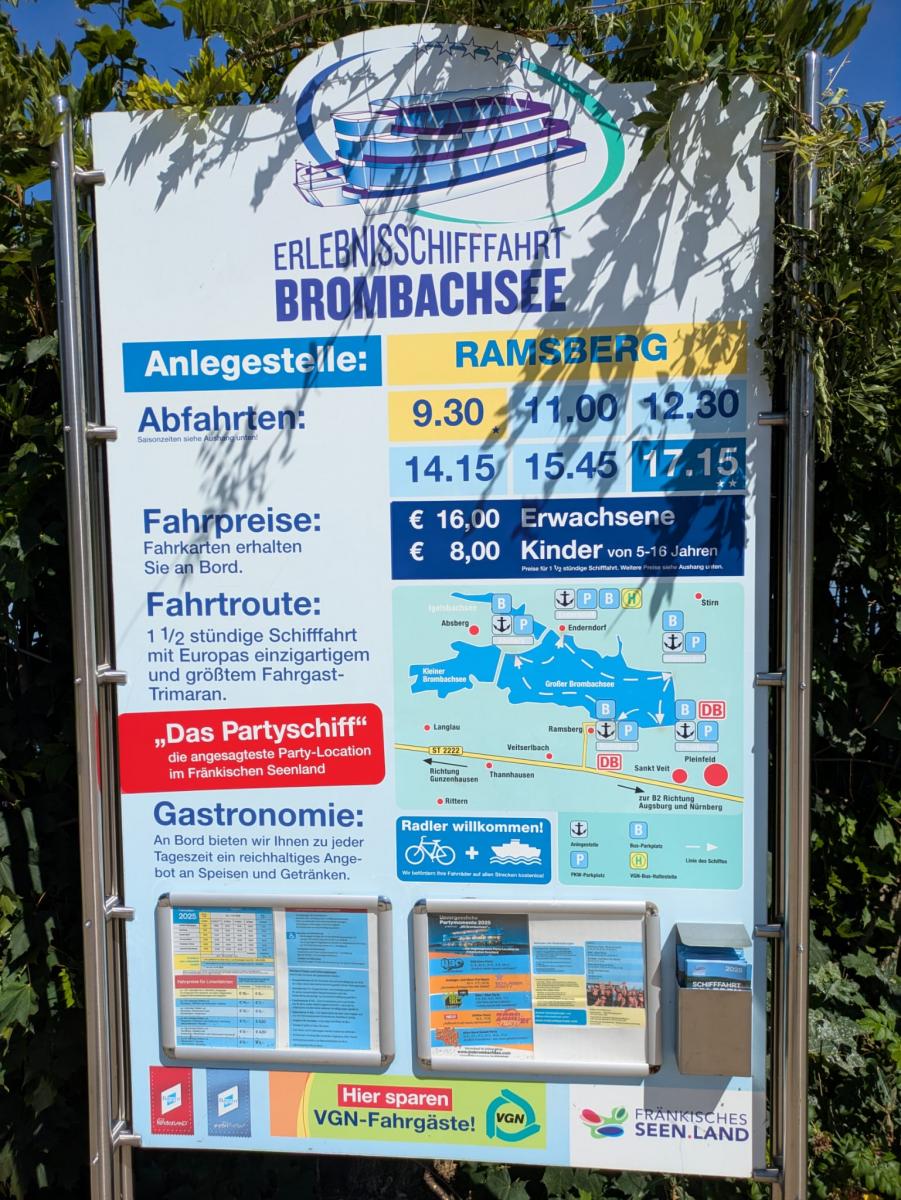 Erlebnisschifffahrt Brombachsee